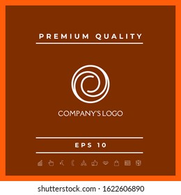 Logotype - two spirals in circle - a flower bud, camera aperture - a symbol of interaction, new ideas, development, enlightenment and wisdom.