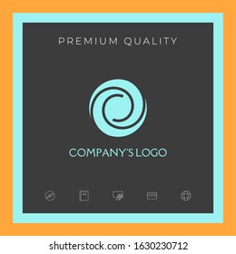 Logotype - two spirals in a circle - a flower bud, camera aperture - a symbol of interaction, growth, development, enlightenment, beauty and wisdom.