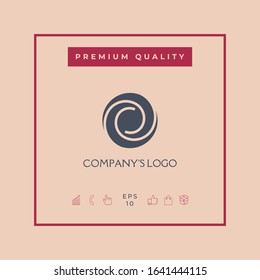 Logotype - two spirals in a circle - a flower bud, camera aperture - a symbol of interaction, growth, development, enlightenment, beauty and wisdom.