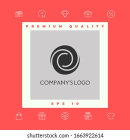 Logotype - two spirals in a circle - a flower bud, camera aperture - a symbol of interaction, growth, development, enlightenment, beauty and wisdom.