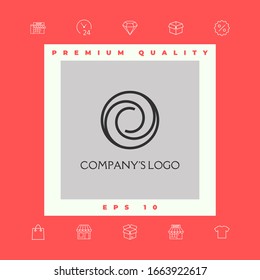 Logotype - two spirals in circle - a flower bud, camera aperture - a symbol of interaction, new ideas, development, enlightenment and wisdom.