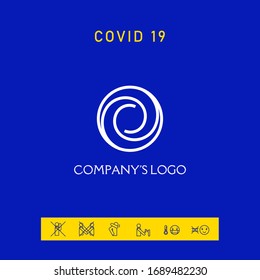Logotype - two spirals in circle - a flower bud, camera aperture - a symbol of interaction, new ideas, development, enlightenment and wisdom.