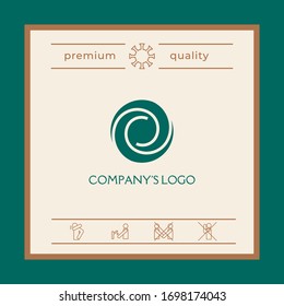 Logotype - two spirals in a circle - a flower bud, camera aperture - a symbol of interaction, growth, development, enlightenment, beauty and wisdom.