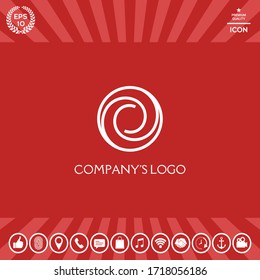 Logotipo - dos espirales en círculo - un brote de flores, apertura de cámara - un símbolo de interacción, nuevas ideas, desarrollo, iluminación y sabiduría.
