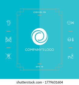 Logotype - two spirals in a circle - a flower bud, camera aperture - a symbol of interaction, growth, development, enlightenment, beauty and wisdom.