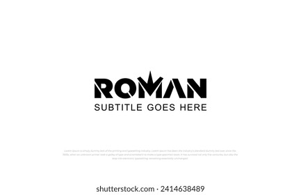 logotype typography logo for roman with customize on letter M