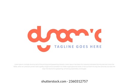 logotype, typography logo for word dynamic, with rounded unique shape