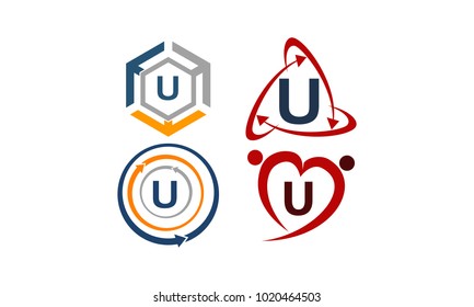 Logotype U Modern Template Set