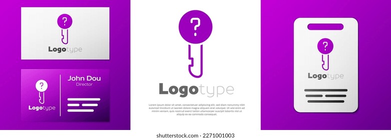 Logotype Undefined key icon isolated on white background. Logo design template element. Vector Illustration
