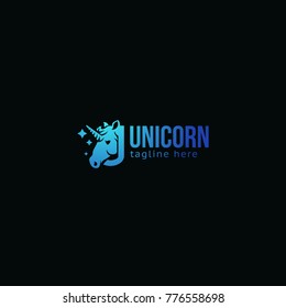 Logotype Unicorn, logo vector for store, shop, toys