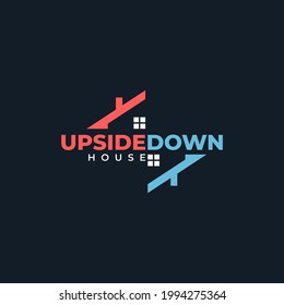 logotype upside down house illustration