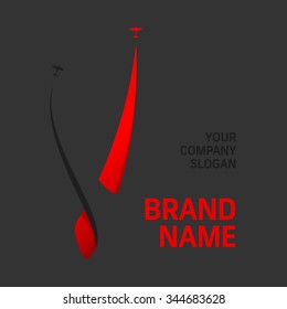 Logotype vector fly way launch illustration template. Creative symbol for company identity, advertising, poster, banner, web and flyer