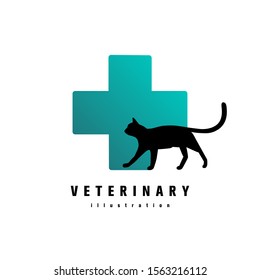 Logotype of the veterinary clinic. Color vector objects.