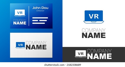 Logotype Virtual reality icon isolated on white background. Futuristic VR head-up display design. Logo design template element. Vector