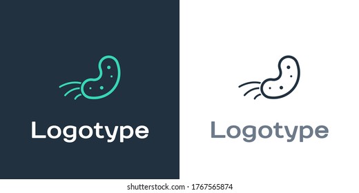 Logo-Virus-Symbol einzeln auf weißem Hintergrund. Corona-Virus 2019-nCoV. Bakterien und Keime, Zellkrebs, Mikrobe, Pilze. Logo-Design-Element. Vektorgrafik