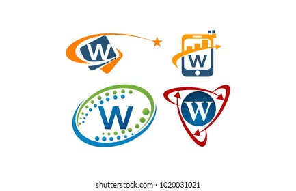 Logotype W Modern Template Set