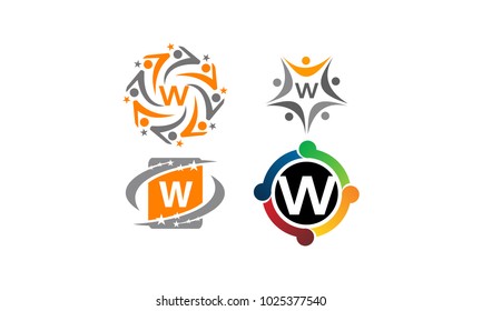 Logotype W Modern Template Set