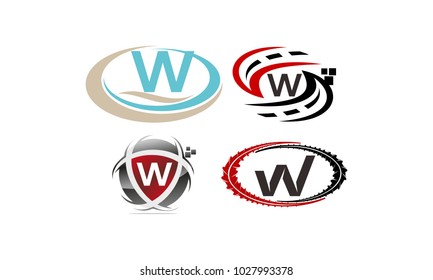 Logotype W Modern Template Set