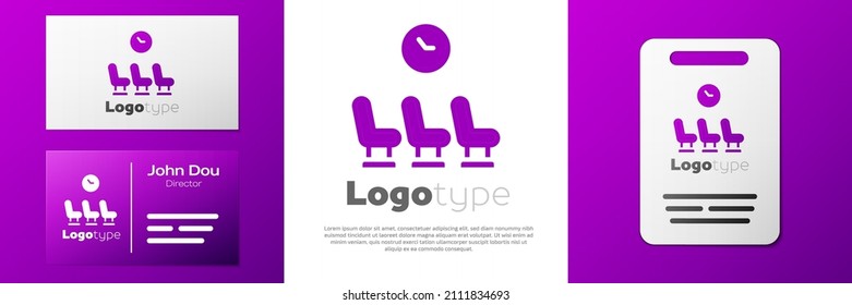 Logotype Waiting room icon isolated on white background. Logo design template element. Vector