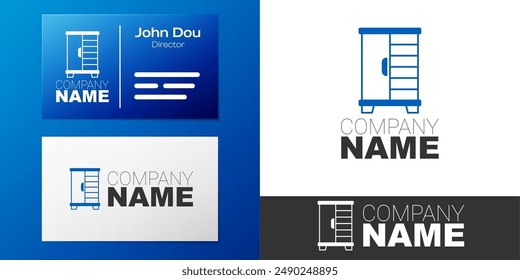 Logotype Wardrobe icon isolated on white background. Cupboard sign. Logo design template element. Vector