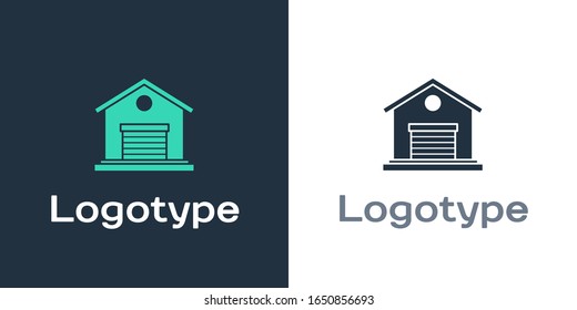 Icono de almacén de logotipo aislado en fondo blanco. Elemento de plantilla de diseño del logotipo.  Ilustración vectorial
