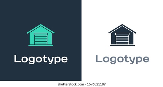 Icono de almacén de logotipo aislado en fondo blanco. Elemento de plantilla de diseño del logotipo.  Ilustración vectorial