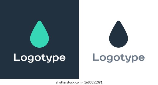 Logotype Wassertropfen Symbol einzeln auf weißem Hintergrund. Logo-Design-Element. Vektorgrafik