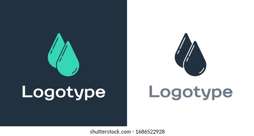 Logotype Water drop icon isolated on white background. Logo design template element. Vector Illustration