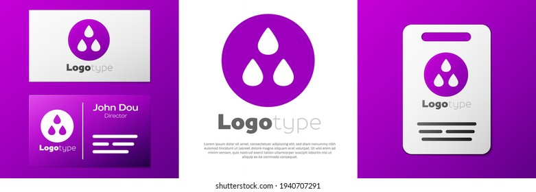Logotype Water drop icon isolated on white background. Logo design template element. Vector