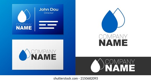 Logotype Water drop icon isolated on white background. Logo design template element. Vector