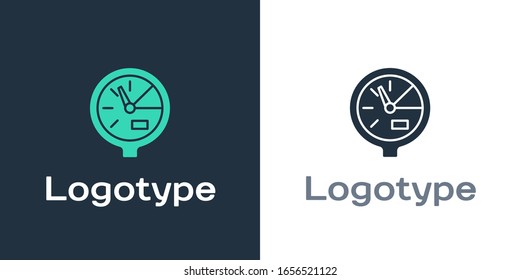 Logotype Water meter icon isolated on white background. Logo design template element. Vector Illustration