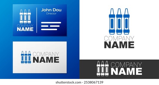 Logotype Wax crayons for drawing icon isolated on white background. Logo design template element. Vector