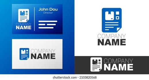 Logotype Waybill icon isolated on white background. Logo design template element. Vector