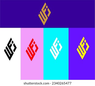 Logotype wFj identity writing font premium luxury typography monogram creative minimalist icon vector template
