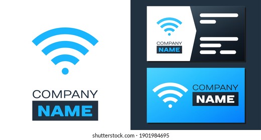 Logotype Wi-Fi wireless internet network symbol icon isolated on white background. Logo design template element. Vector.