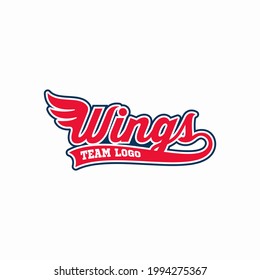 logotype wings team logo typography