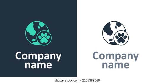 Logotype World pet icon isolated on white background. Logo design template element. Vector
