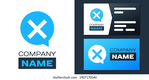 Logotype X Mark, Cross in circle icon isolated on white background. Check cross mark icon. Logo design template element. Vector.