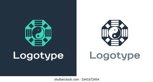 Logotype Yin Yang symbol of harmony and balance icon isolated on white background. Logo design template element. Vector Illustration