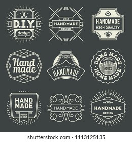 Handicraft Diy Insignias Logotypes Template Set Stock Vector (Royalty ...