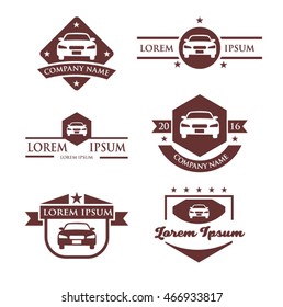 Logotypes set and Carl Retro Vintage Insignias. Automobile Business Logo and label design element
