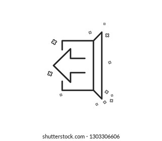 Logout arrow line icon. Sign out symbol. Navigation pointer. Geometric shapes. Random cross elements. Linear Sign out icon design. Vector