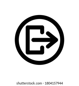 Vector de contorno de icono de cierre de sesión (Flechas). aislado en fondo blanco