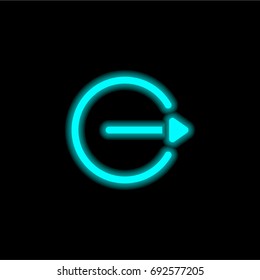 Logout blue glowing neon ui ux icon. Glowing sign logo vector