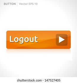 Logout button template | vector design eps | business banner with symbol icon | website element | web orange