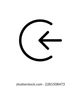 Logout Circle Icon Symbol Black Outline High Quality Vector. EPS10