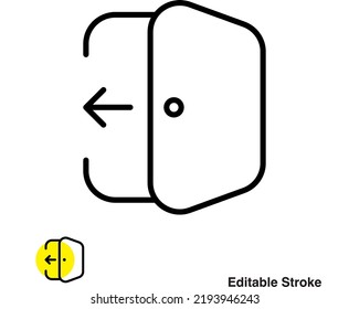 Logout Door Vector Line Icon