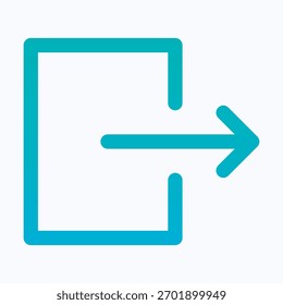 Ícone De Vetor De Gradiente Lineal Isolado Do Símbolo De Seta De Saída De Logout.