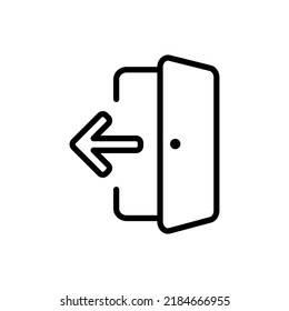 Cerrar sesión, salir, portador de iconos simple de puerta. Diseño plano.ai