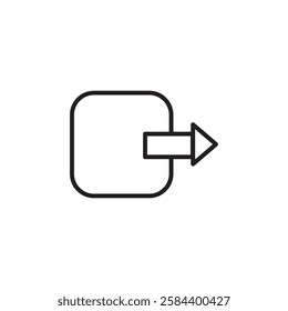 Logout exit icon black and white vector outline sign